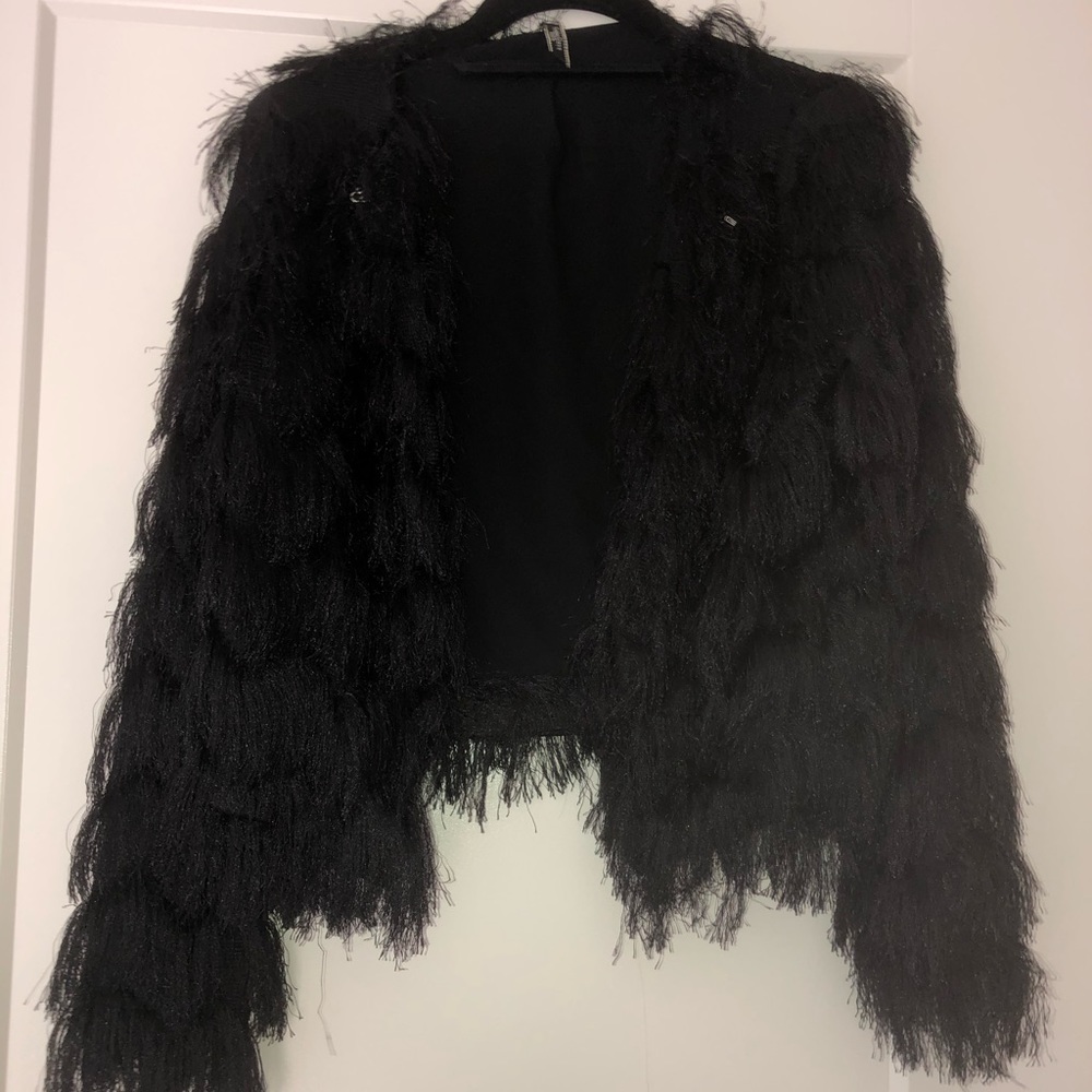 Black shaggy jacket